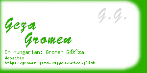 geza gromen business card